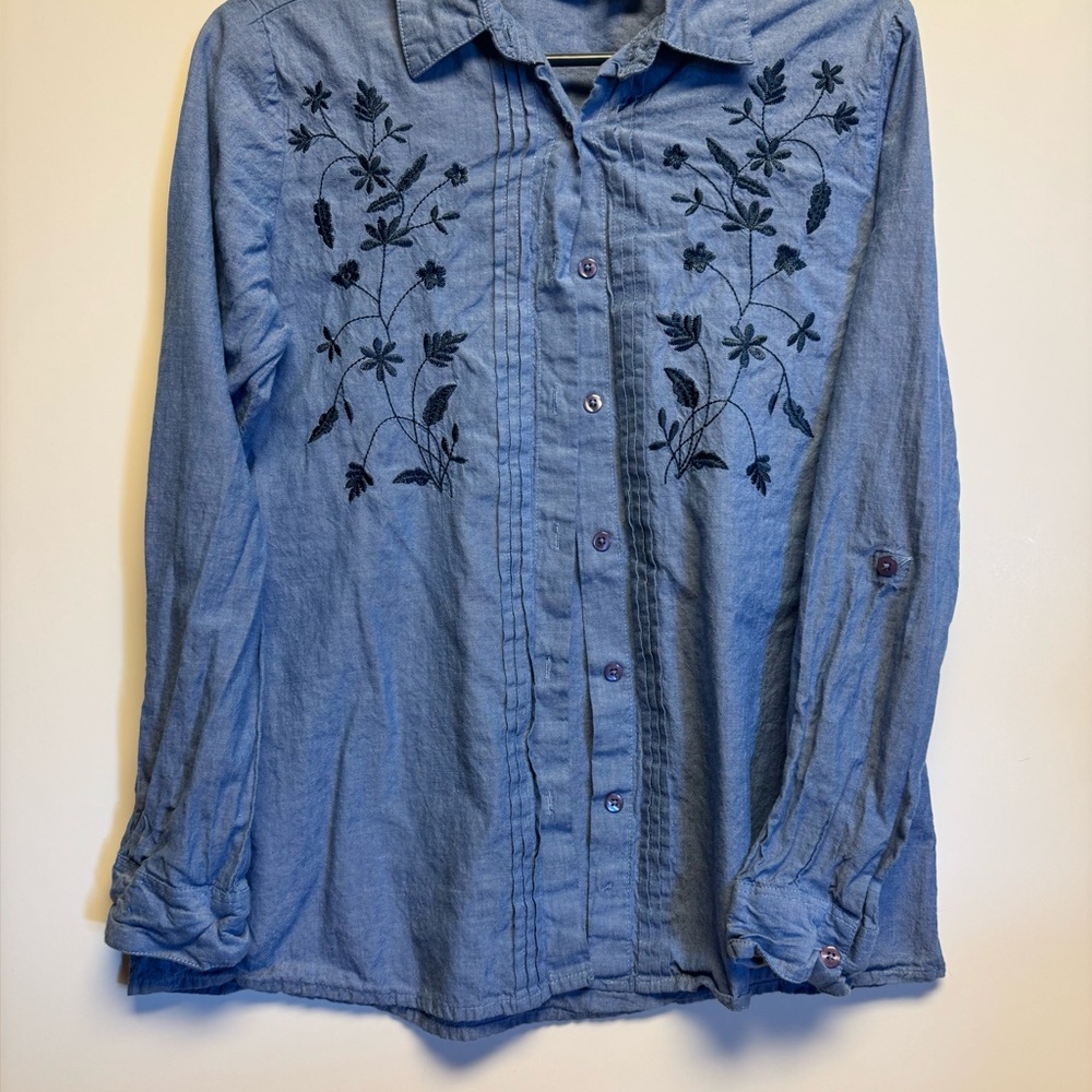 Embroidered Blue Blouse